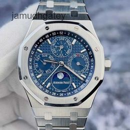 AP Swiss Luxury Wrist Watches Royal Ap Oak Series 26574ST Blue Plate Steel Strip Eternal Calendar Precision Steel 41mm Automatic Mechanical Watch Complete Set
