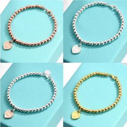 Fashion Women's Bracelets Tiff Bangle Love Heart-shaped Pendant Hand Chain Female Tiffanjewelry S925 Silver Girl Friend Charm Handchains Ladies Bracelet 9nke