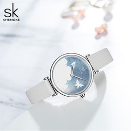 Womens watches high quality luxury Business simple creative Dead leaf butterfly fritillion dial belt waterproof 32mm watch