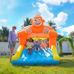 Jumping Castle Cartoon Gorilla Bouncer Slide Castle Childrens Outdoor Play Equipment Inflatable Jumper Bounce House Kids Jumping Bouncy Indoor Playhouse Toys