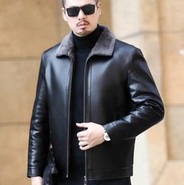 Men's Leather Faux Fashion Casual Jacket Winter Thickened Cashmere Sheep Youth Pu 231031