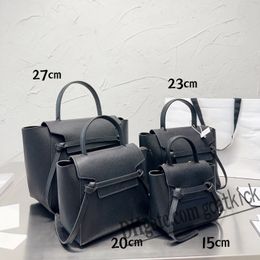Nano Designer Tote Bags Fashion Women Handbags Nano Belt Bag Grained Black Drummed Leather Classic Belt Bag 4 Size Wallet Purse Flap Bags