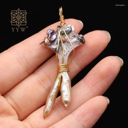 Pendant Necklaces 1 PC Metal Pendants With Freshwater Pearl Teardrop Gold Color Plated Mixed Colors For Jewelry Making Necklace Bracelet