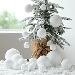 Christmas Decorations 6PCS Christmas White Foam Balls Ornaments for Xmas Tree Hanging Pendant Ball Year Wedding Party Home Decoration Supplies 231030