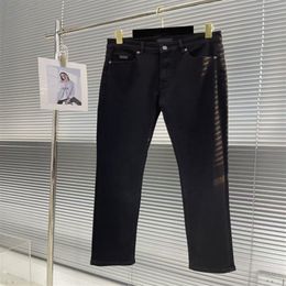 Autumn and winter 2022 new designer jeans highquality comfortables elastic force material fashionable black slim-fit version of me255F