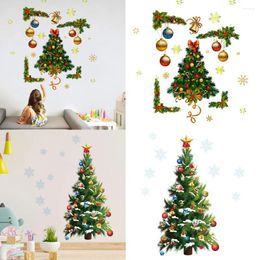 Wallpapers 50x70CM Christmas Tree Wall Stickers Removable Art Decal Mural Sticker Xmas Window Shop Decoration Room Cute Decals