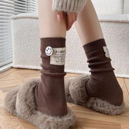 Women Socks Long Knitted Sweet Girls Loose Crochet Middle Tube Lolita Sox Boot Cuffs Stockings Female