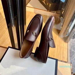 Designer -Men Dress Shoes Leather Brown Black Men Loafers Shoes Men Classic High Quality Wedding Office Formal Shoes