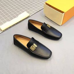 38 стиль подлинные кожаные мужчины повседневная обувь L Luxury Brand Mens Designer Loafer