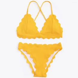 Women's Swimwear Fashion Women Solid Bikini Seaside Beach Split Body Swimsuit Beachwear Swimsuits For Big Busted