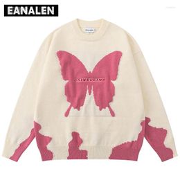 Женские свитера Harajuku, ретро, розовая бабочка, свитер с рисунком, зимний джемпер, вязаный пуловер, повседневная одежда в стиле аниме, дедушка уродливый