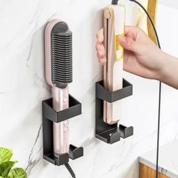 Bathroom Shelves Wall Mounted Hair Straighteners Holder Curling Wands Iron Storage Rack Shaver Toothpaste Organizer 231031