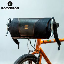 Panniers Bags ROCKBROS Bike Front Tube Bag Storage Roll Waterproof Bicycle Handlebar Basket Pack Portable Large Capacity Cycling Accessory 231030