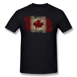 Classic Homme 100 Cotton Canada Flag Dirty Grunge Tee Shirt Homme Crewneck White Short Sleeve T Shirts S-6XL Unique Tee Shirt245S