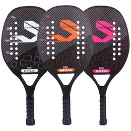 Tennis Rackets Full Carbon 3K Fibre Beach Racket Rough Surface Professional Racquet for Men and Women with Protective Bag Cover 231031