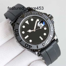 Wristwatches Yachtmaster rubber wristwatch for mens designer formal business black blue plated rose gold watch 40MM dive sport
