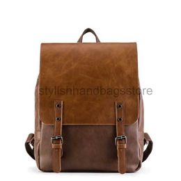 Backpack Outdoor Bags Walking Bag Vintage PU Men's Backpack Large Capacity Leisure Backpack Bagstylishhandbagsstore