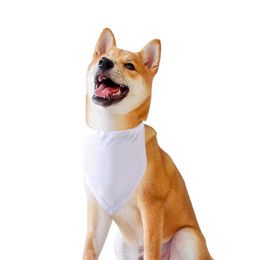 Solid White Pet Triangle Scarf Polyester Sublimation Blanks DIY Dog Bandanas Pet Heat Transfer Bibs Kerchief Accessories for Dogs Puppy Cats