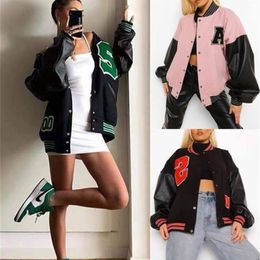 Womens Jackets letters towel embroidered bomber jacket coat women street hiphop pilot baseball uniform casual coat 220901