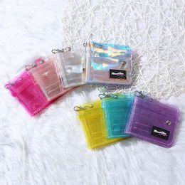 Glitter Transparent Crdit Card Purse Bags Fashion Card Holder Wallets Photo Folder Mini Laser Purse Women Clutch Wallet Slim