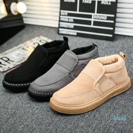 Boots Cotton Men Ankle Autumn Winter Plush Warm Slip-on Mens Loafers Shoes For Home Arrivals Low Top Snow