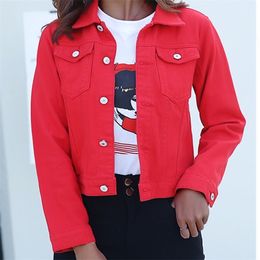 Womens Jackets Jeans Jacket and Coats for Women Autumn Candy Color Casual Short Denim Jacket Chaqueta Mujer Casaco Jaqueta Feminina 220901