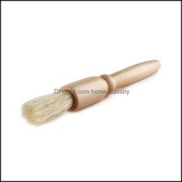 Coffee Tea Tools Coffee Hine Grinder Cleaning Brush Bristle Wooden Handle Milk Powder Brushes Household Bar Tools Drop Delivery 2021 Dhscr