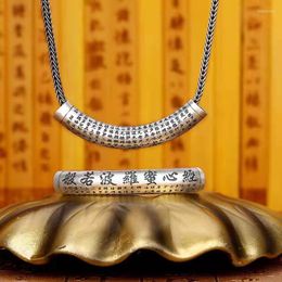 Chains Design Retro Style Heart Sutra Pendant Scripture Men's Necklace And Women's Jewelry Accessories