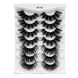 Thick Curly False Eyelashes Naturally Soft & Vivid Messy Crisscross Hand Made Reusable Multilayer Fake Lashes Extensions Eyes Makeup 8 Models DHL