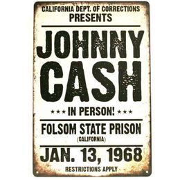 Metal Painting Metal Plaque Johnny Cash In Person Folsom State Prison California Tin Sign Poster Home Bar Wall Decoration Vintage Metal Plate T220829