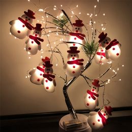 Other Event Party Supplies 165m 10LED Snowman Christmas Tree LED Deer String Light Christmas Decoration For Home Christmas Ornaments Natal Year 220908