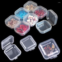 Jewellery Pouches 1/5/20/30Pcs Small Boxes Square Transparent Plastic Box Storage Case Finishing Container Packaging Earrings