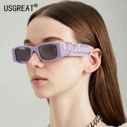 Sunglasses New 2022 Fashion Sunglasses Women Letter Frame Brand Designer Retro Rectangle Sun Glasses Men Female Ins Popular Square Eyewear T220831