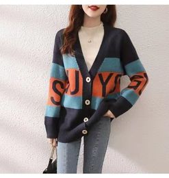 22SSGG Fashionable new brand fashion V-neck sweaters long-sleeved cotton knit sweaters women cardigan loose jacket women's casual Coats Size S-3XL