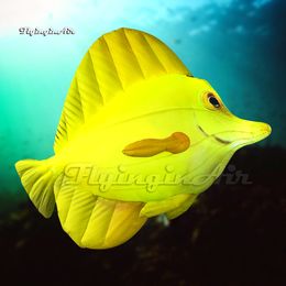 Large Hanging LED Inflatable Tropical Fish Balloon 2m Multicolor Air Blow Up Fish Model For Venue Ceiling Decoration