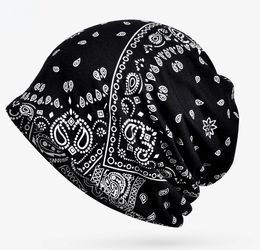 Beanie Summer Double-Layer Stretch Cotton Cashew Flower Cool Hipster Hip Hop Fashion Tam-O'-Shanter