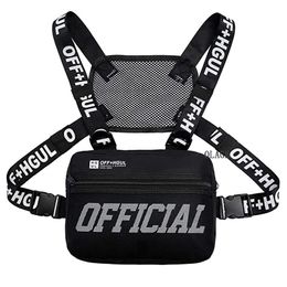 Waist Bags Fashion Streetwear Men HipHop Chest Bag Tactical Two Straps Rig Trendy Style Rectangle Utility Pack G122 220901