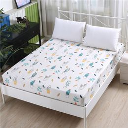 Sheets sets LAGMTA 1pc 100% polyester fitted sheet plant printing mattress cover sheet Four corners with elastic band bed sheet 220901