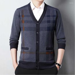 Men's Sweaters Autumn Winter Sweater Men In The Elderly Thickened Knitted Cardigan V-neck Warm Jacket For