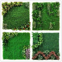 Decorative Flowers 40x60cm Artificial Green Plant Lawns Carpet For Home Garden Wall Landscaping Plastic Lawn Door Shop Backdrop Image Grass