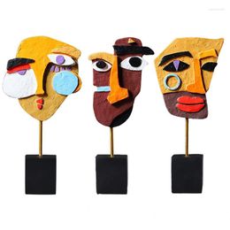 Party Decoration Modern Abstract Face Sculpture Ornament Statue Office Cabinet Shelf Artwork