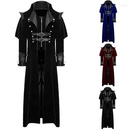 Men's Trench Coats Nice Design Men Retro Gothic Coat Tailcoat Vintage Steampunk Long Royal Style Vampire Cosplay Costume