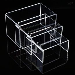 Jewellery Pouches K3KF 3Pcs/Set Acrylic Display Stand Collectible Showcase Storage Rack Shelf Holder For Cosmetics Doll Toys