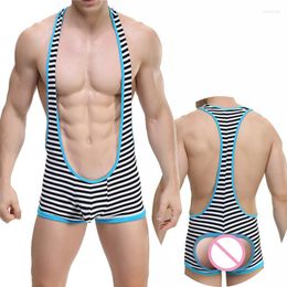 Undershirts Sexy Stretch Mens Backless Wrestling Singlet Jumpsuits Fitness Bodysuit One-Piece Leotard Gay Jockstrap Underwear