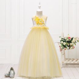 Girl Dresses 2022 Children's Evening Dress Princess Girls Piano Costumes Big Sleeveless Mesh Tutu