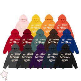 Men's Hoodies Sweatshirts Hoodie Sweatshirts High Quality Multipour Ye Must Be Born Again Fleece Pullover T220901