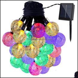 Christmas Decorations Solar Powered Led String Lights 30 Bbs Waterproof Crystal Ball Christmas Cam Lighting Garden Holiday Party 8 Mo Dhv1P