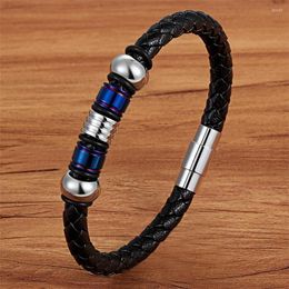 Charm Bracelets Accessories Concatenation Geometric Pattern Genuine Leather Bracelet For Men Hand Jewellery Gift Drop WholesaleCharm