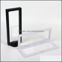 Packing Boxes White Black Jewelry Display Stand 3D Suspending Packaging Box For Necklace Jewellery Presentation Holder Rack Drop Deli Dhoed