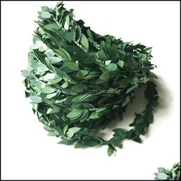 Decorative Flowers Wreaths Diy Material Garlands Festival Dining Room Decoration Green Leaves Home Decor Plastic Iron Wire Rattans S Dhgz9